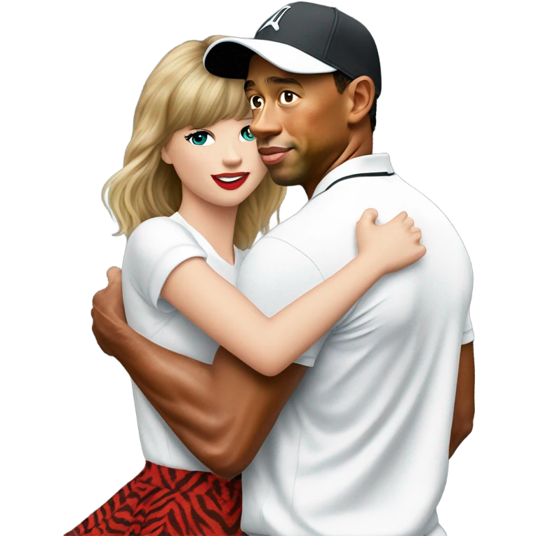 tiger woods hugging taylor swift  emoji