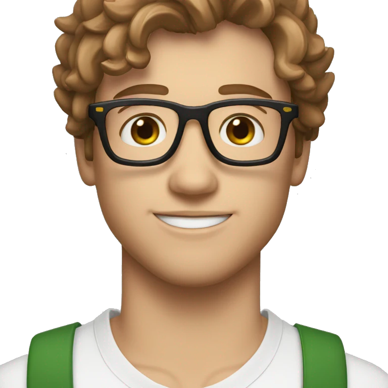 jeremy allen white from the bear with brown hair and glasses and a university of oregon hat on emoji