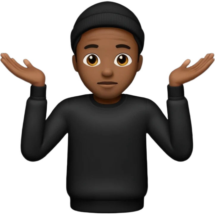 black man in black sweather emoji