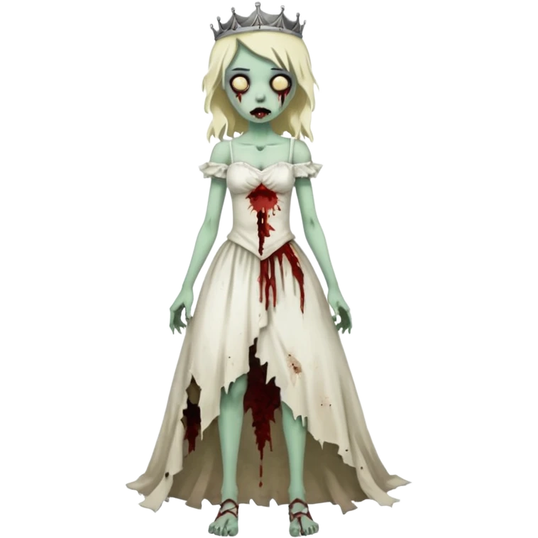 zombie princess full body torn dress emoji