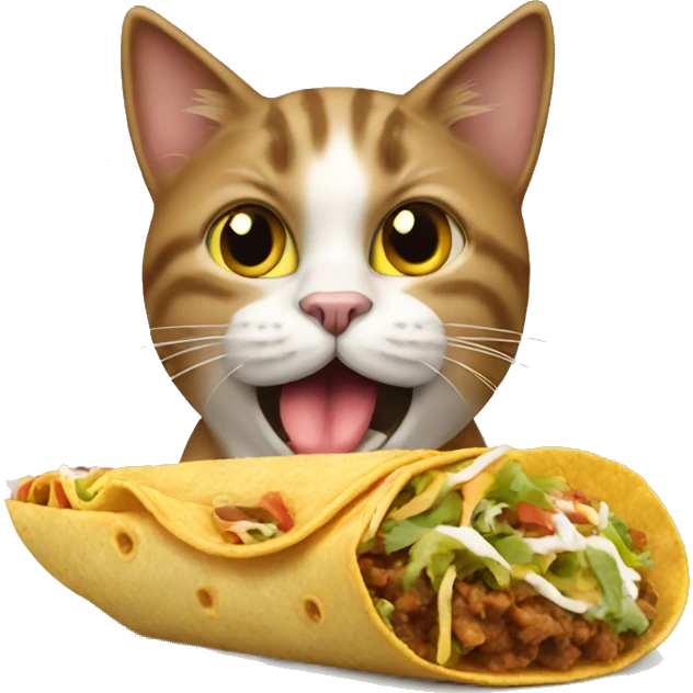 cat eating taco emoji