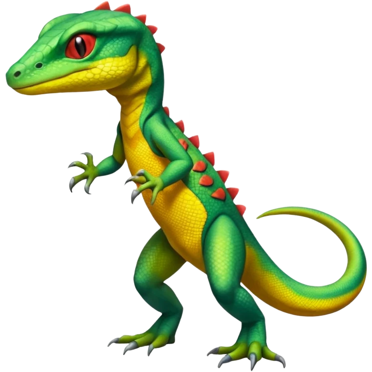 Genesect-lizard-Salandit-Gecko-Treecko-Kecleon-Fakémon-Pokémon-hybrid-creature (full body)  emoji