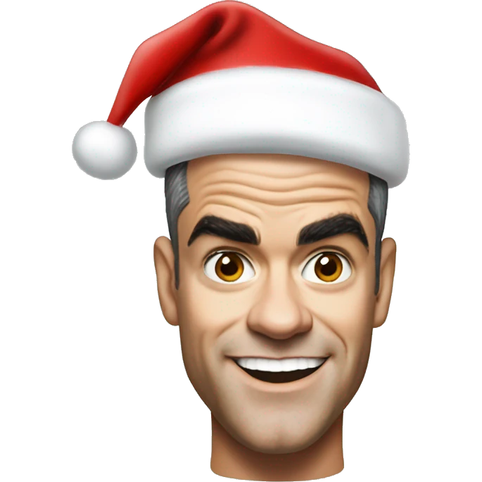 robbie williams with santa hat emoji