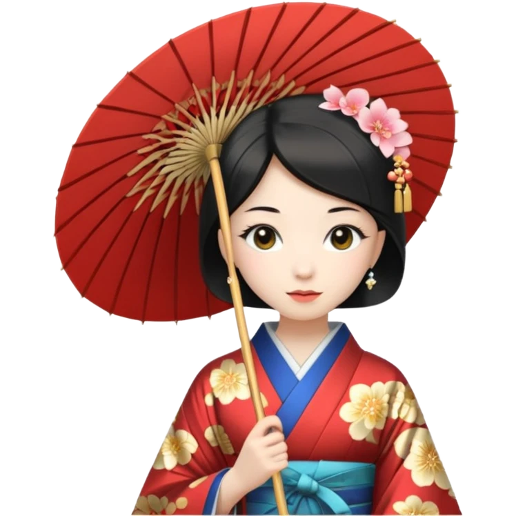 Japanese Princess  with paper umbrella emoji