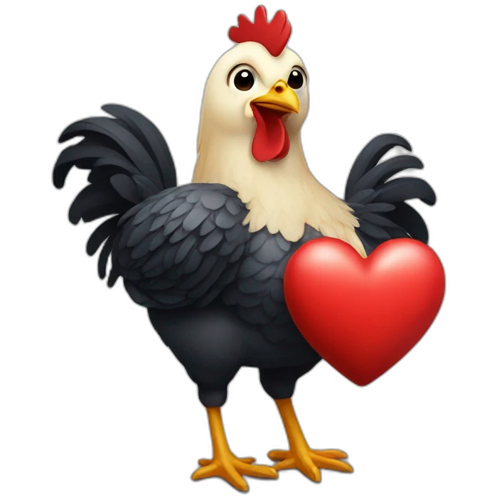 chicken holding heart emoji