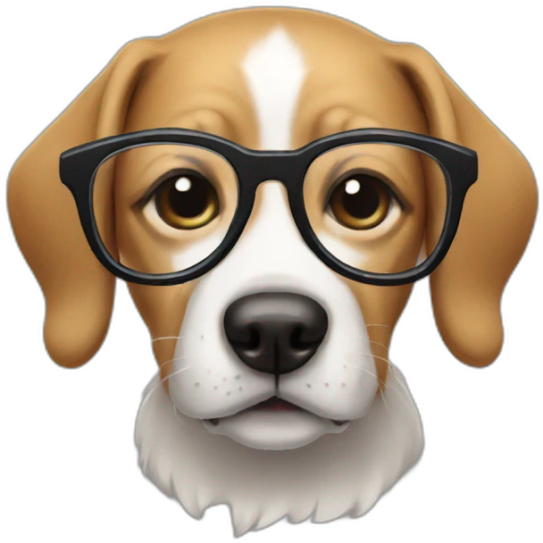 dog in glasses emoji