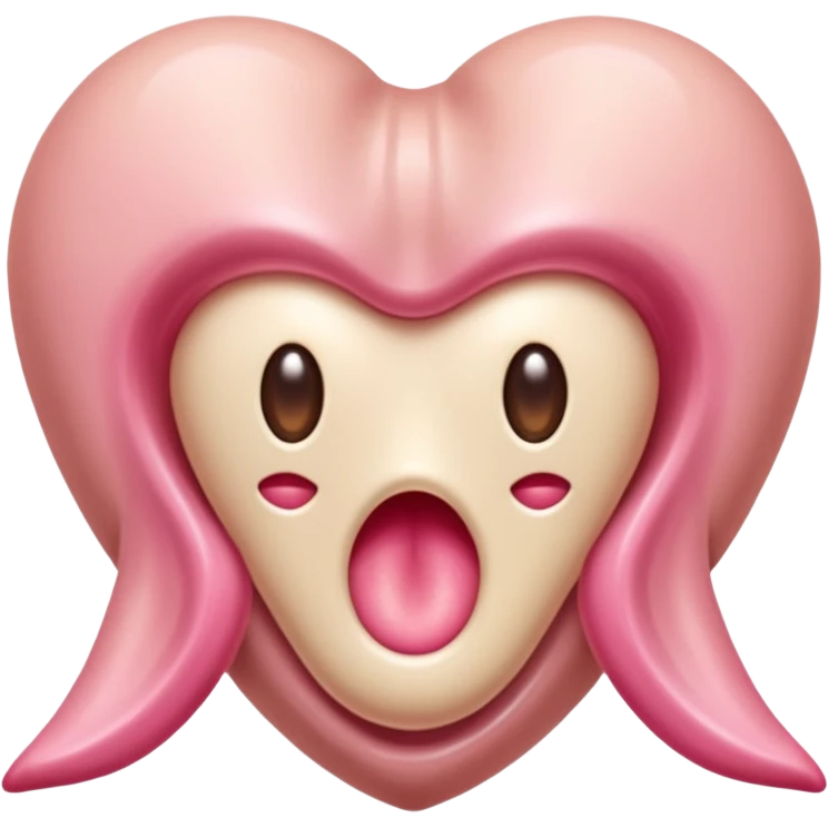 beige and pink vulva appearing moist emoji