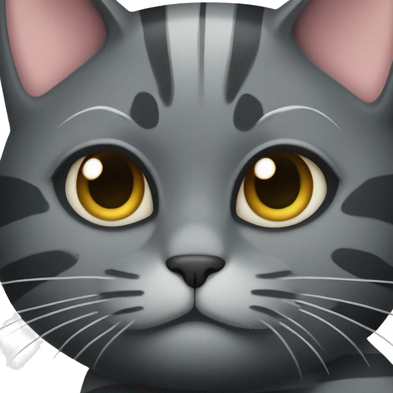 dark grey cat with stripes  emoji