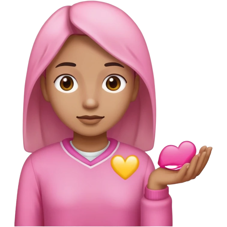volunteer person in pink color helping others emoji
