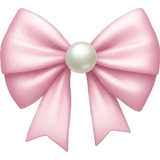 light pink bow with a pearl charm emoji