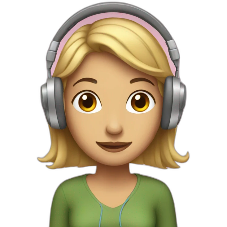 Lady + headphones  emoji
