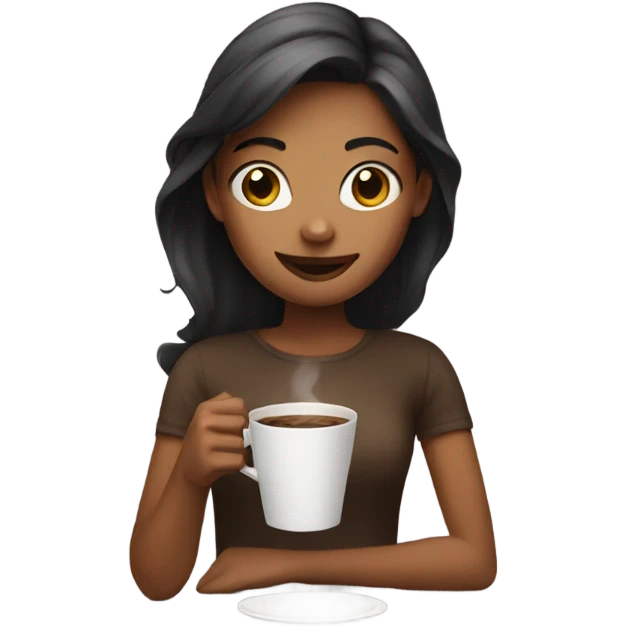 Girl with coffee emoji
