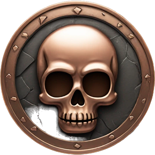 black COIN copper with skull emoji