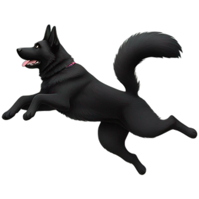 Black german shepherd doing a cartwheel emoji