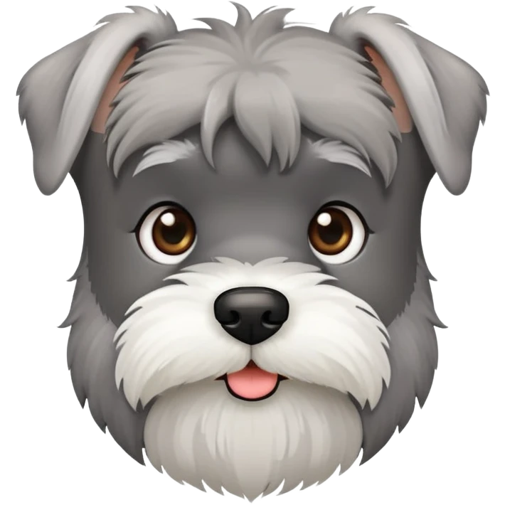 super cute schnauzer dog with fluffy beard emoji