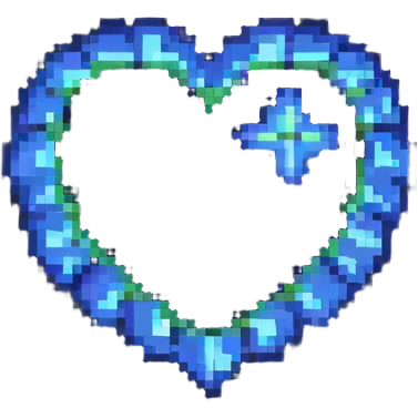 Minecraft heart pixel art style emoji