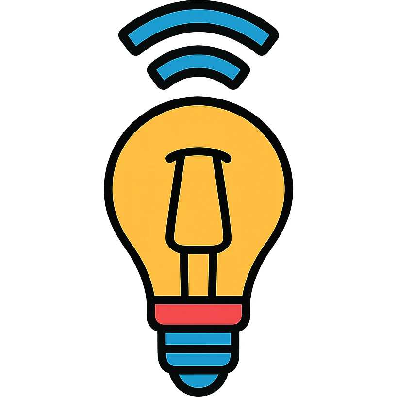 A smart Philips Hue light bulb with wireless connectivity symbol emoji