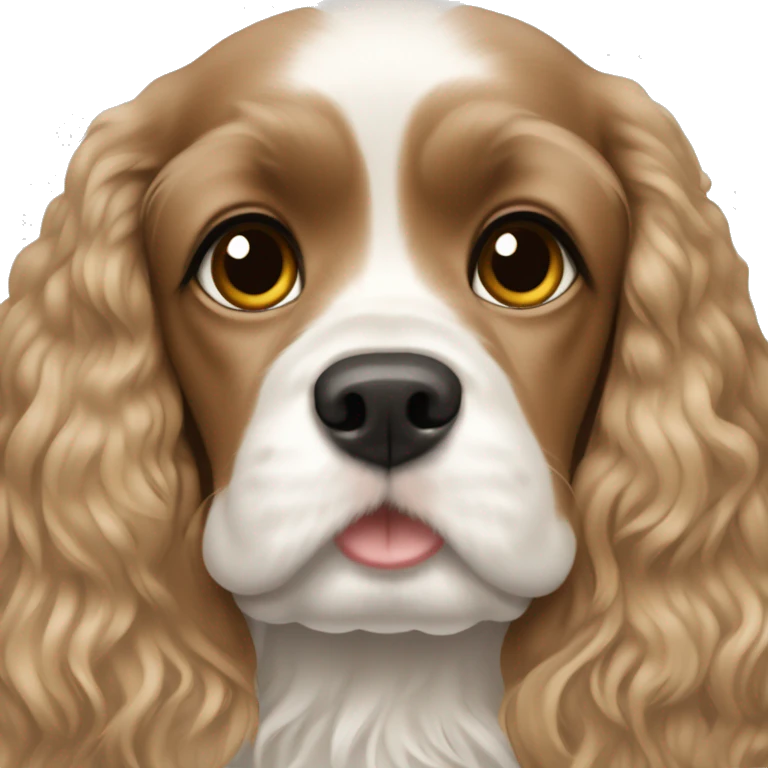 White cocker spaniel with brunette white girl emoji