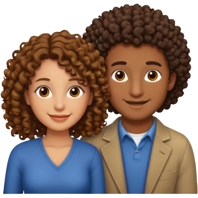 married curly girl brown guy emoji