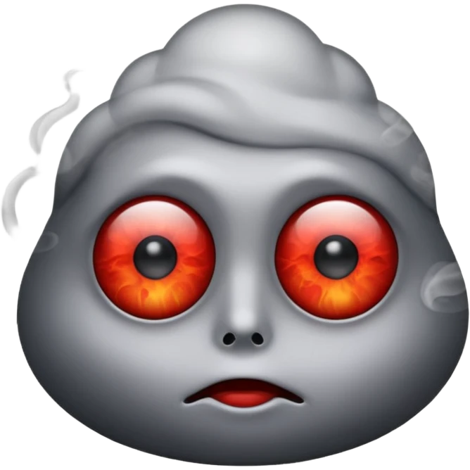 Red eye with smoke emoji
