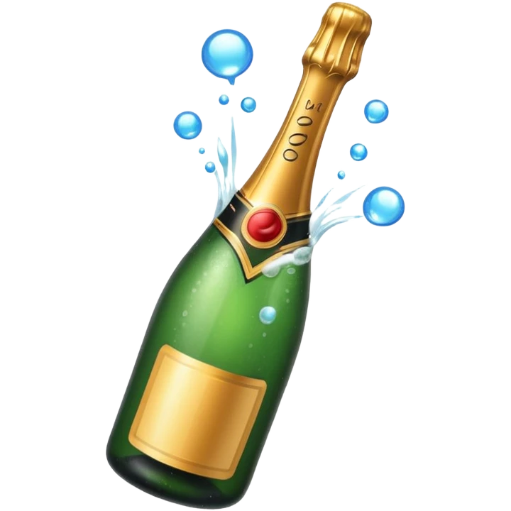 Champaine bottle spurt emoji