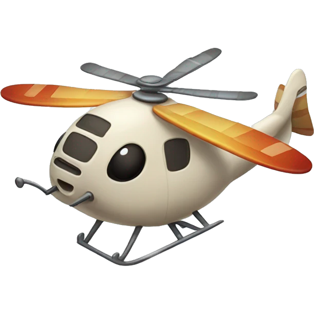 Moth flying a Helicopter emoji