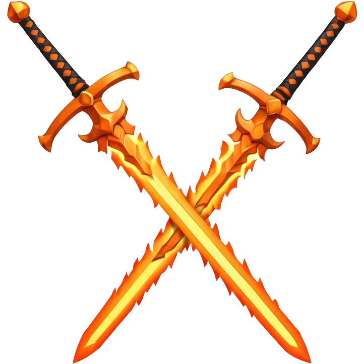 Create two swords that are in a cross and look fiery emoji