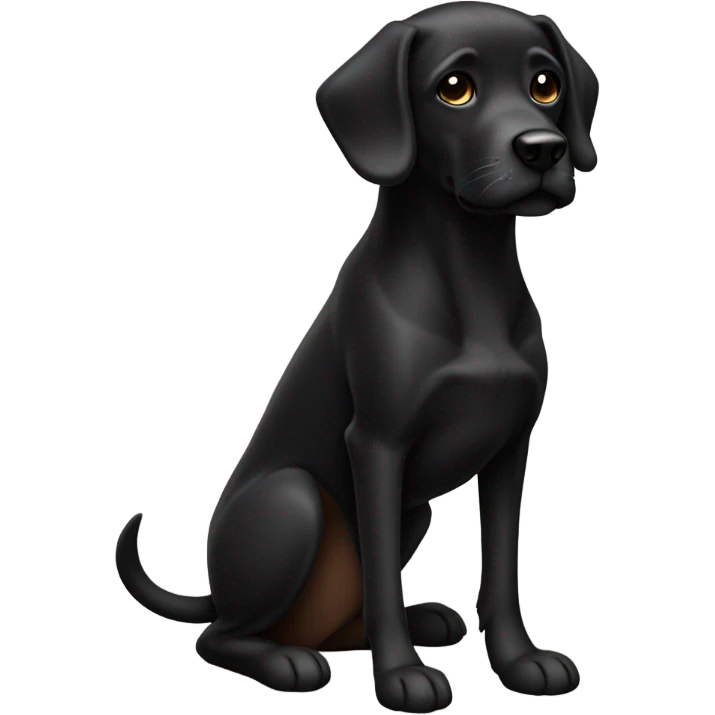 Black dog with short legs emoji