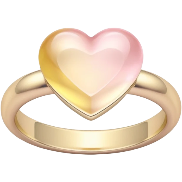 A ring with a small stone heart in soft pink, beige and yellow pastel colors emoji