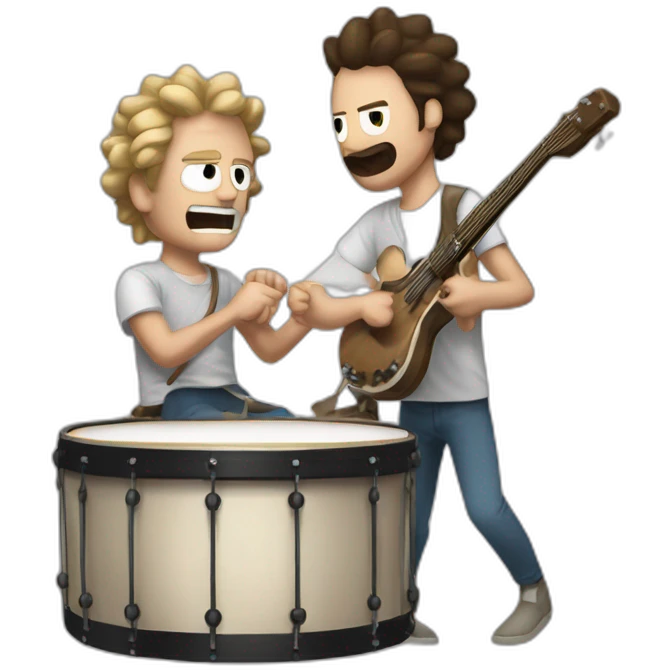 Rick of Rick and morthy, playing drum emoji