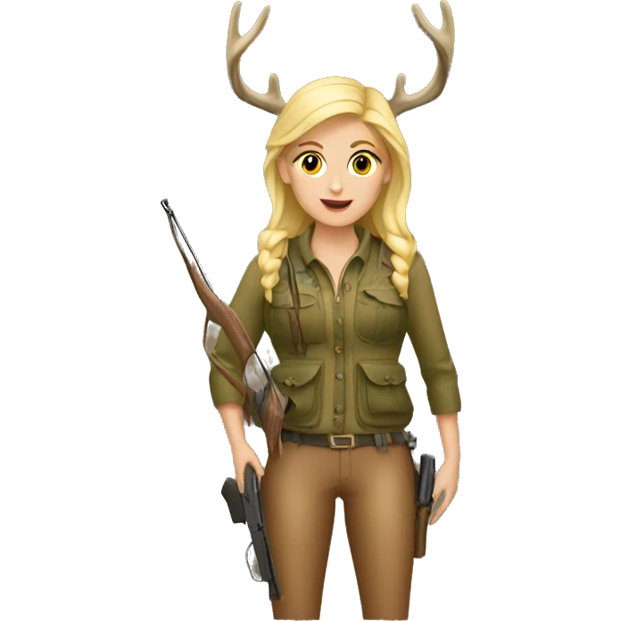 Blonde girl deer hunting emoji