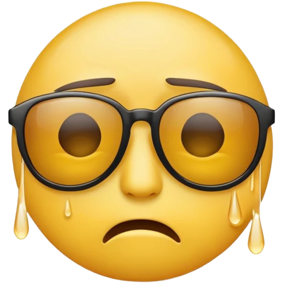crying emoji with sunglasses on emoji