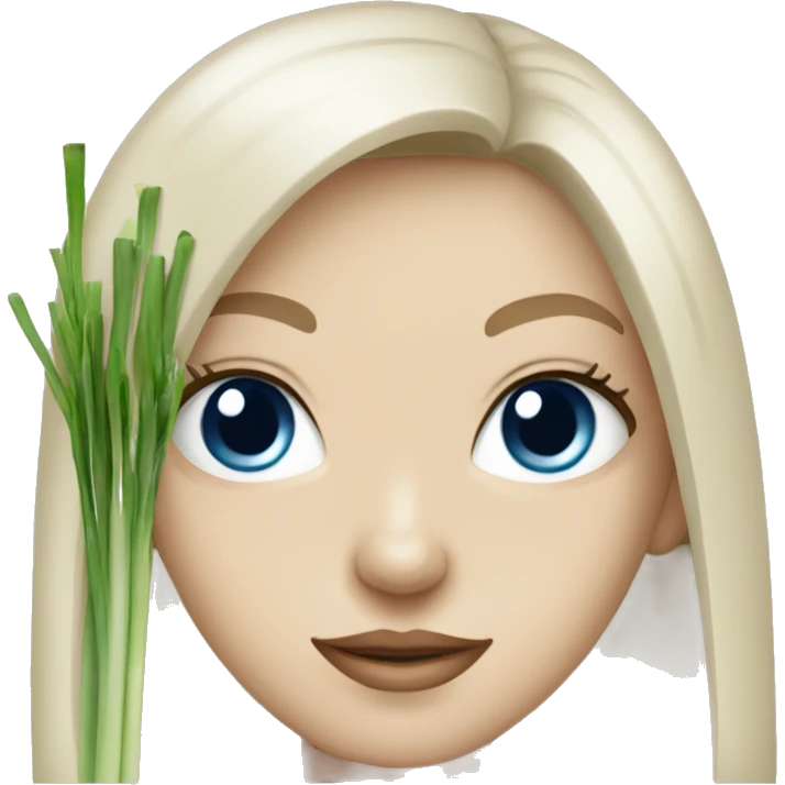 white girl with blue eyes spring onion emoji