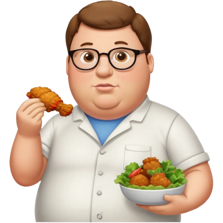 can you do  Peter Griffin stand and eat chicken thighs emoji
