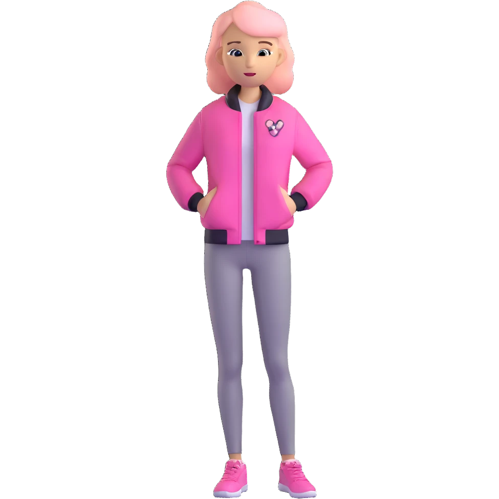 Garett Garrison from Minecraft movie wearing a pink jacket emoji