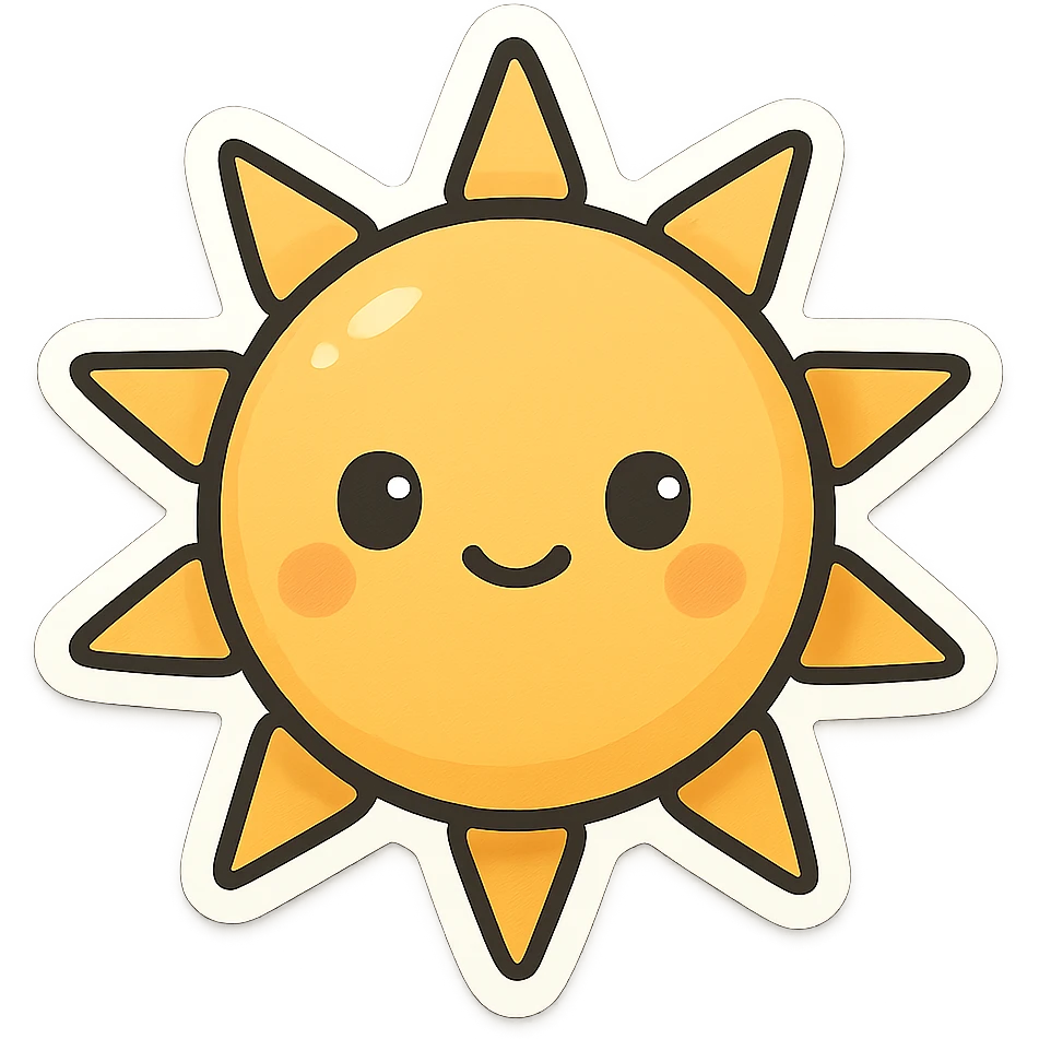 simple black sun emoji