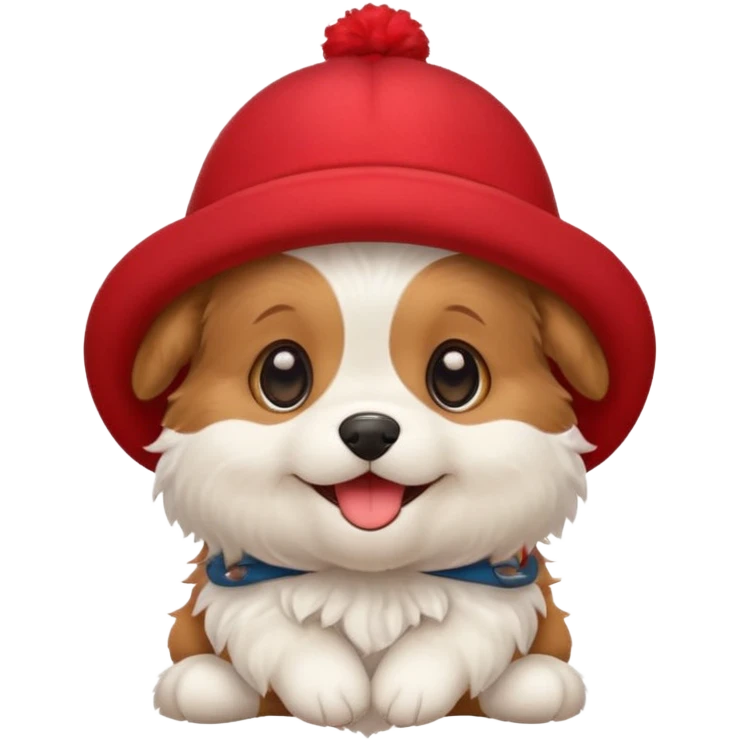 puppy dog with hat red emoji