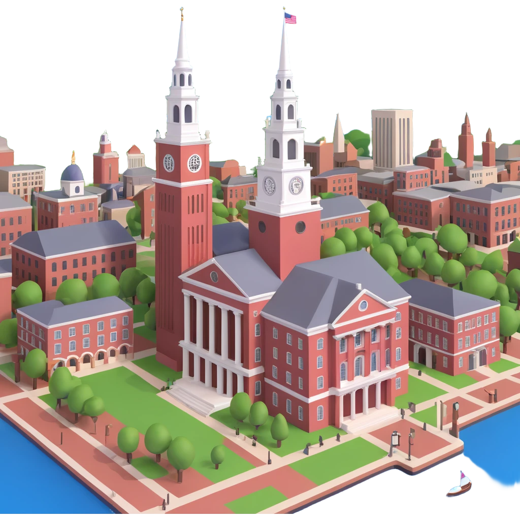 cinematic, realistic emoji of City of Boston landmarks including Faneuil Hall, Massachusetts State House, Prudential Center, tower of Old North Church, and Boston Harbor shore, featuring majestic ornate architecture, lifelike detail, bright lighting, accurate colors emoji