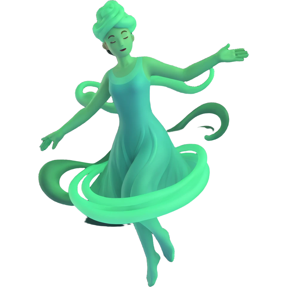 person with a mystical, swirling green aura, ethereal and dreamy emoji