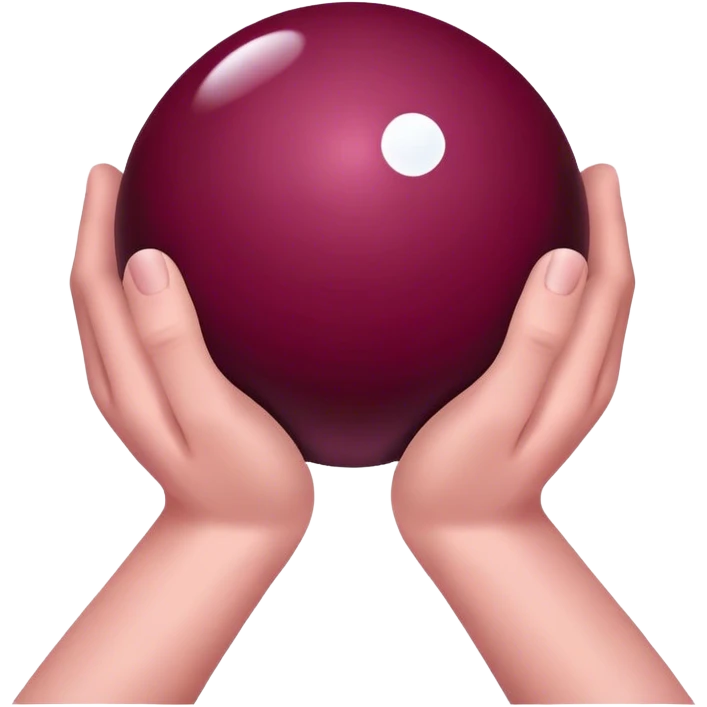 Burgundy color magic ball in your hands emoji