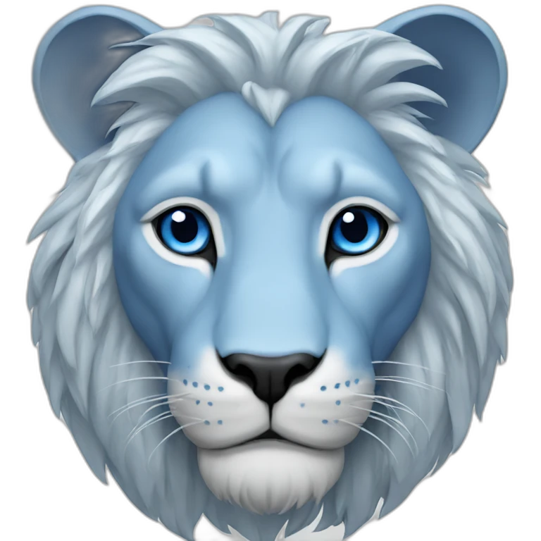 blue lion blue eyes emoji
