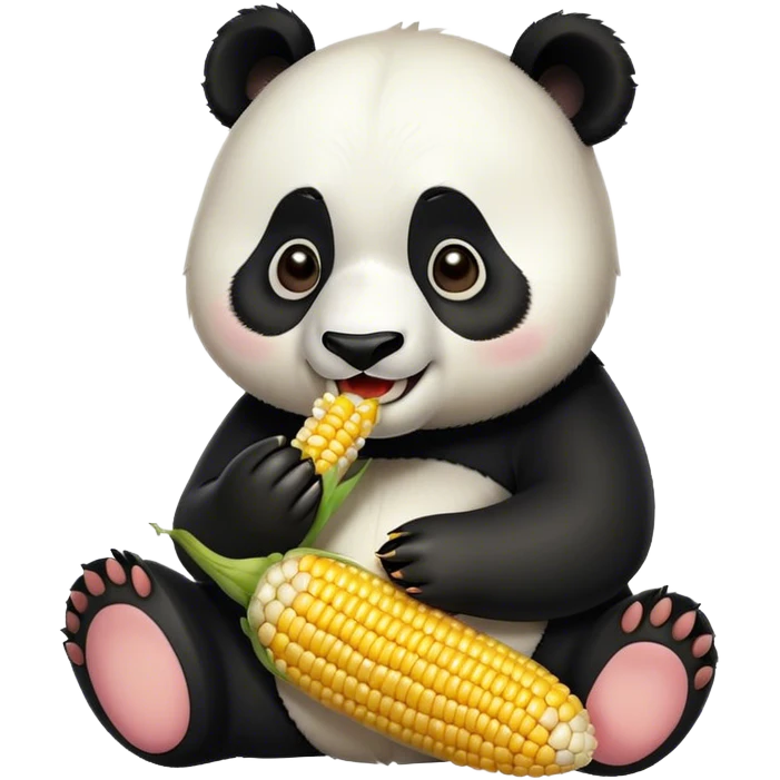 Panda eating corn emoji