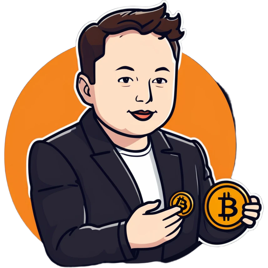 Elon Musk con bitcoin en nano  emoji