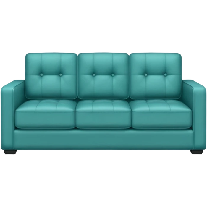 Square teal three-seater sofa  emoji