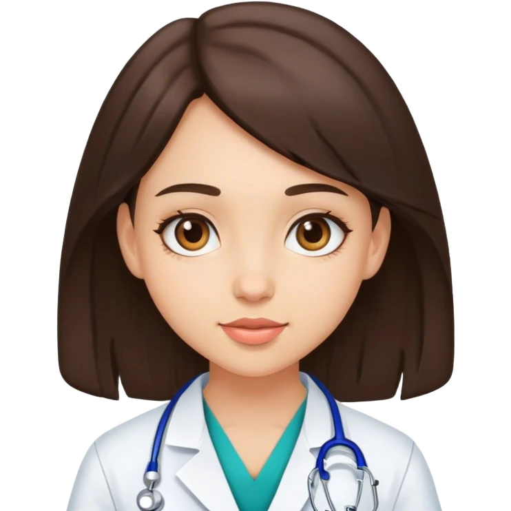 Brunette girl student medicine  emoji