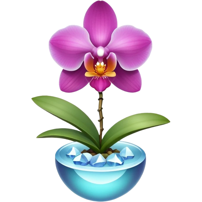 orchid with crystal growing from center emoji