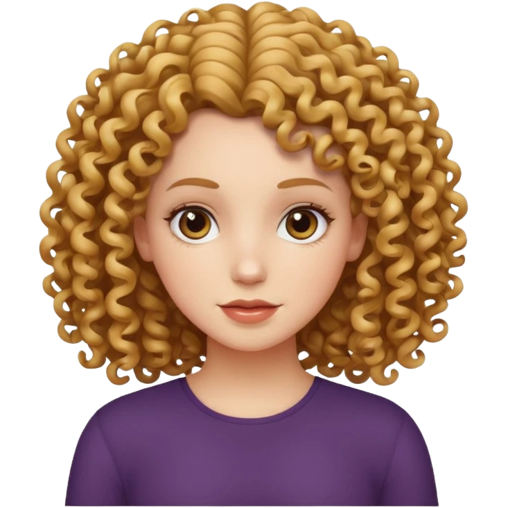 Chica blanca con pelo rizado  emoji