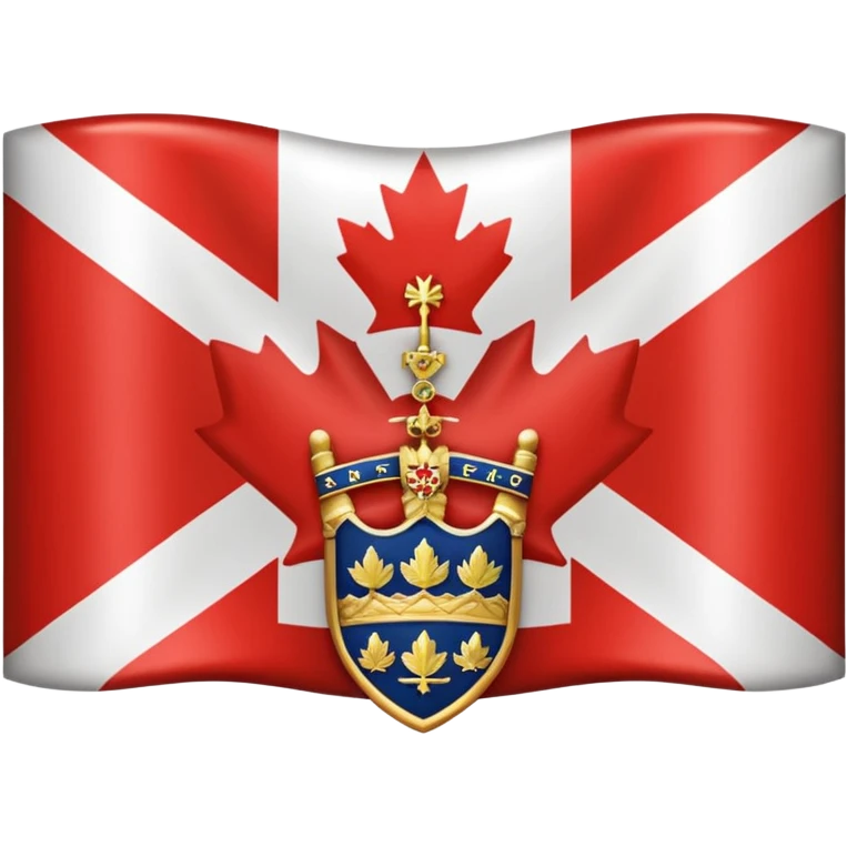 Red flag with Union Jack in the top left corner and a Canadian Shield of arms in the bottom right emoji