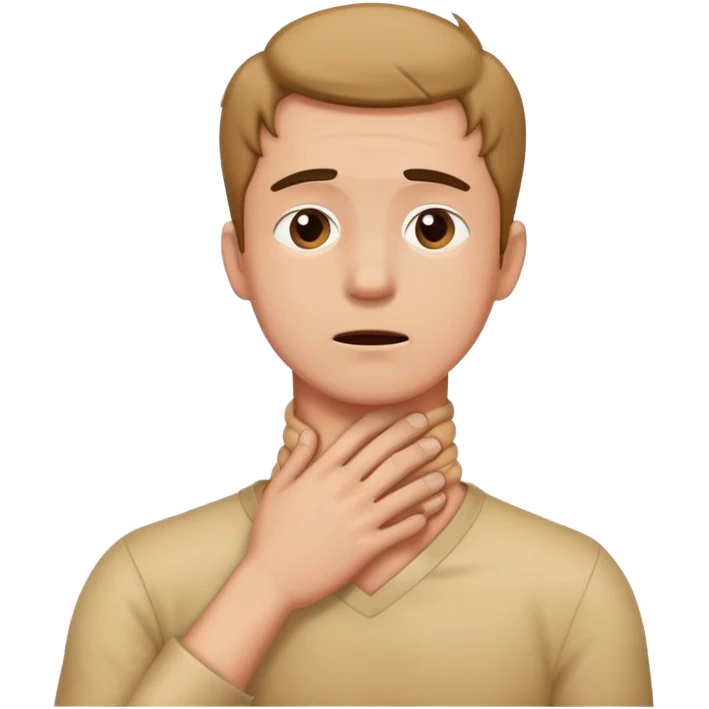 Guy holding neck in distress  emoji