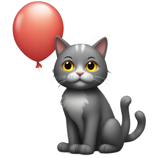 Cat with balloon  emoji